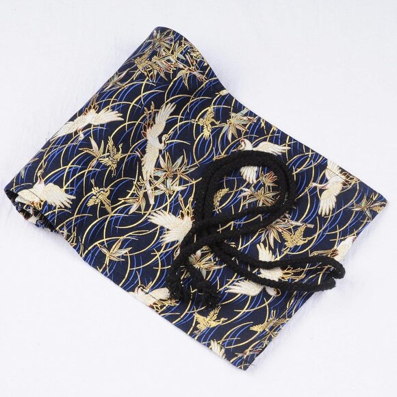 💮3/$30💮 Cranes Canvas 24 Canvas Roll Pencil Wrap Case - Picture 1 of 5